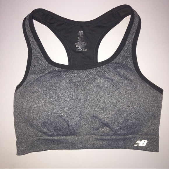 new balance grey sports bra